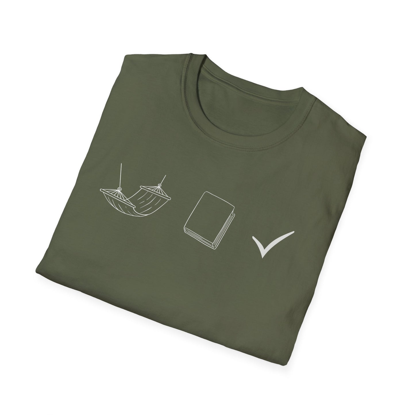 Hammock, Book, Check T-Shirt